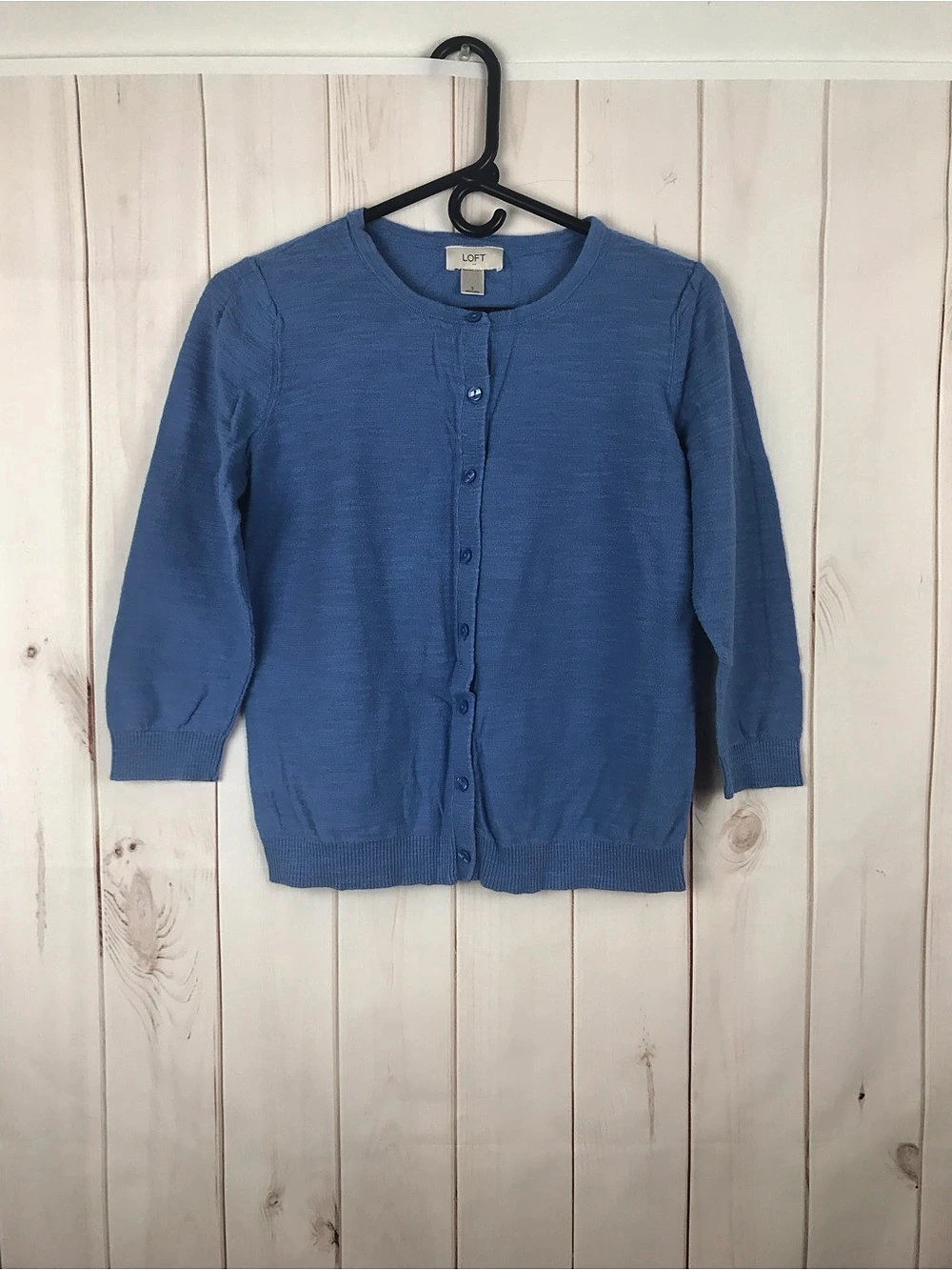 LOFT Blue Button Front Cotton Cardigan Size Small